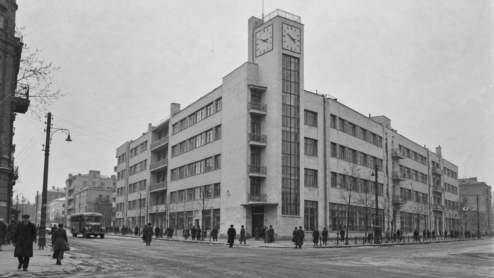 Художественная реконструкция Дома с часами в 1935 году